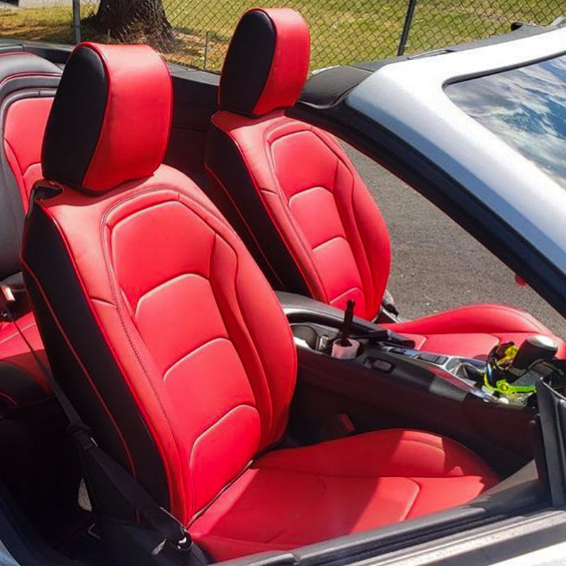 Custom Leather Seat Covers for 2016-Up Camaro Convertible