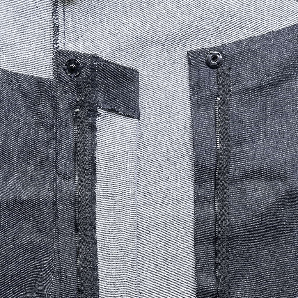 A close-up of the accessible open-pant leg feature