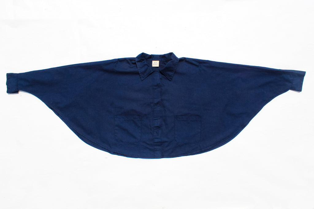 Flat lay of Cropped Cape – MagSnap in Navy from our Launch Collection
