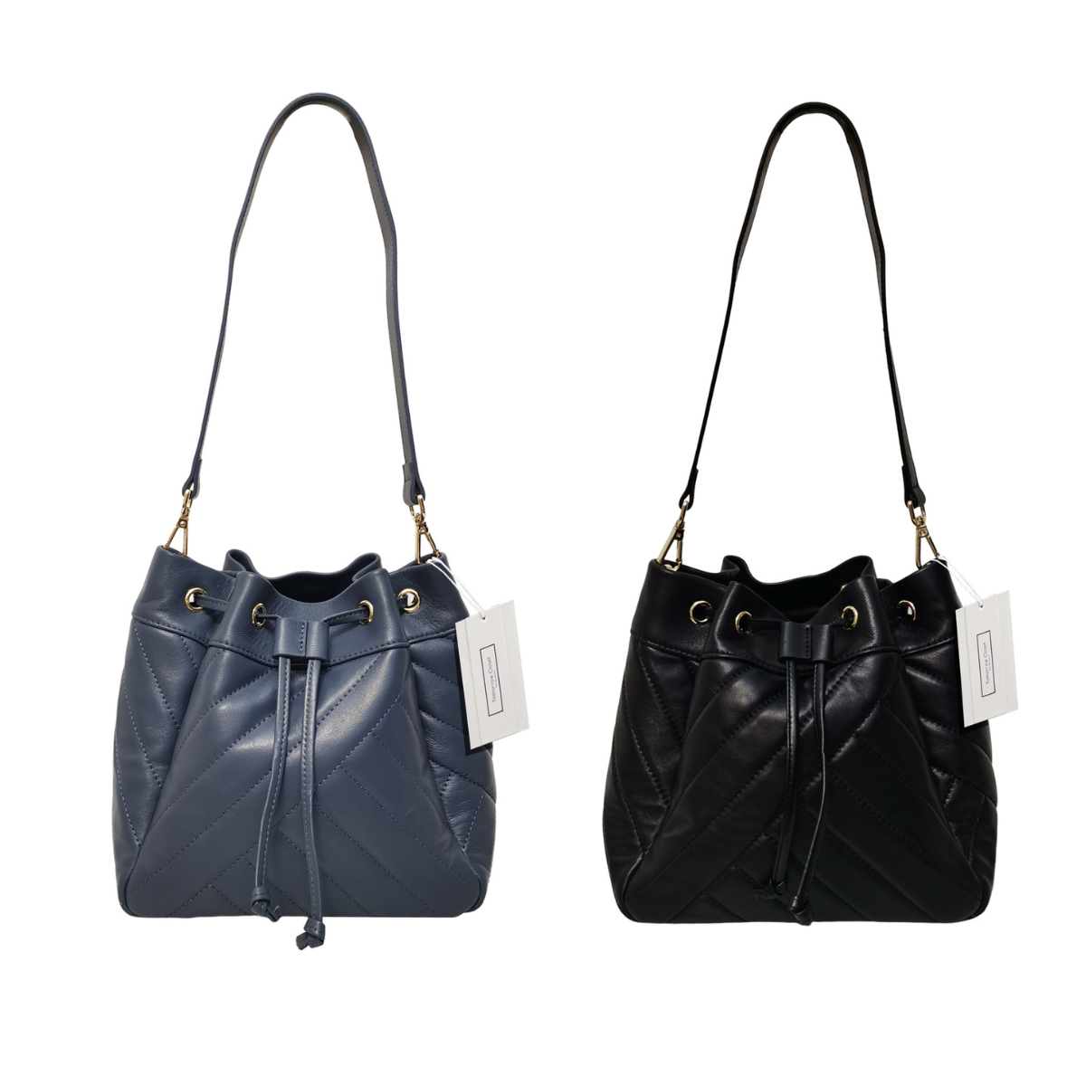 Women's lambskin leather handbag bucket bag Falten design - Tomorrow Closet product image