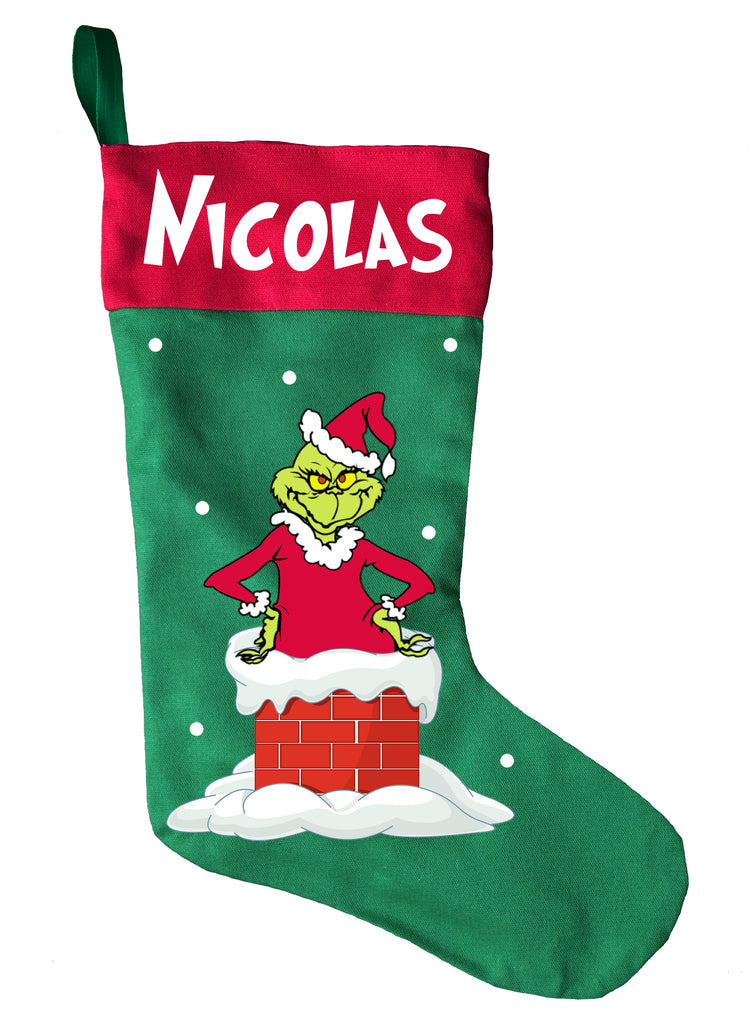 The Grinch Christmas Stocking Personalized and Hand Made Grinch Chri