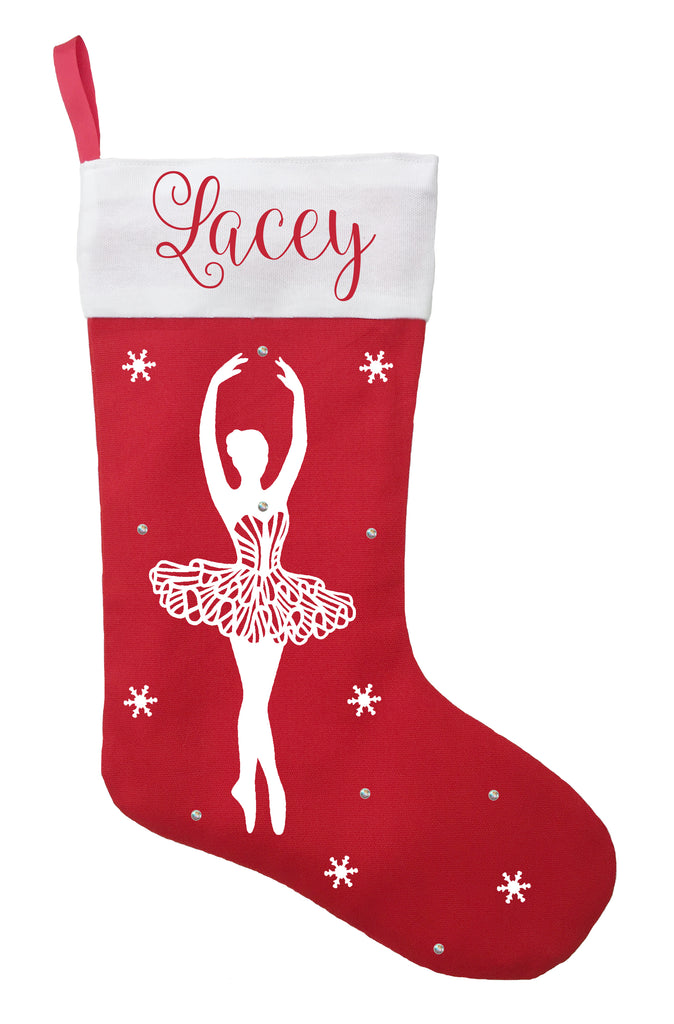 Ballerina Christmas Stocking, Personalized Ballerina Stocking, Dancer ...