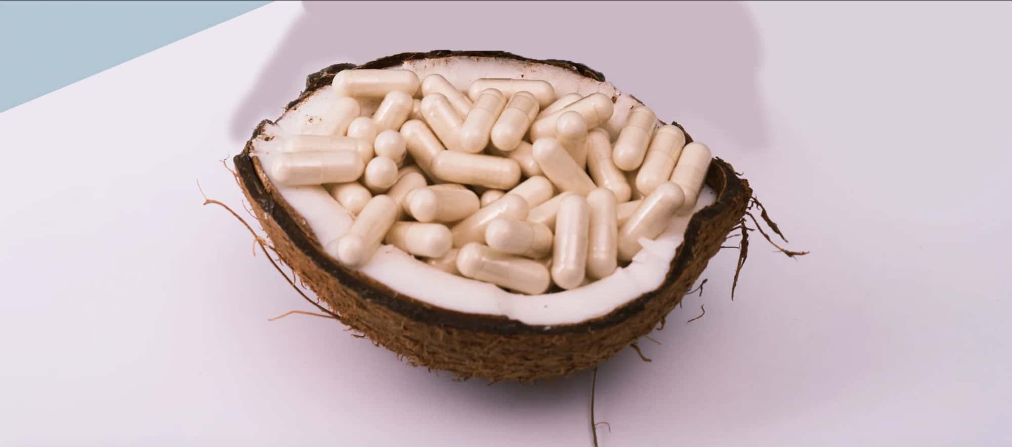Botanycl Vegan Vitamin D capsules in a coconut