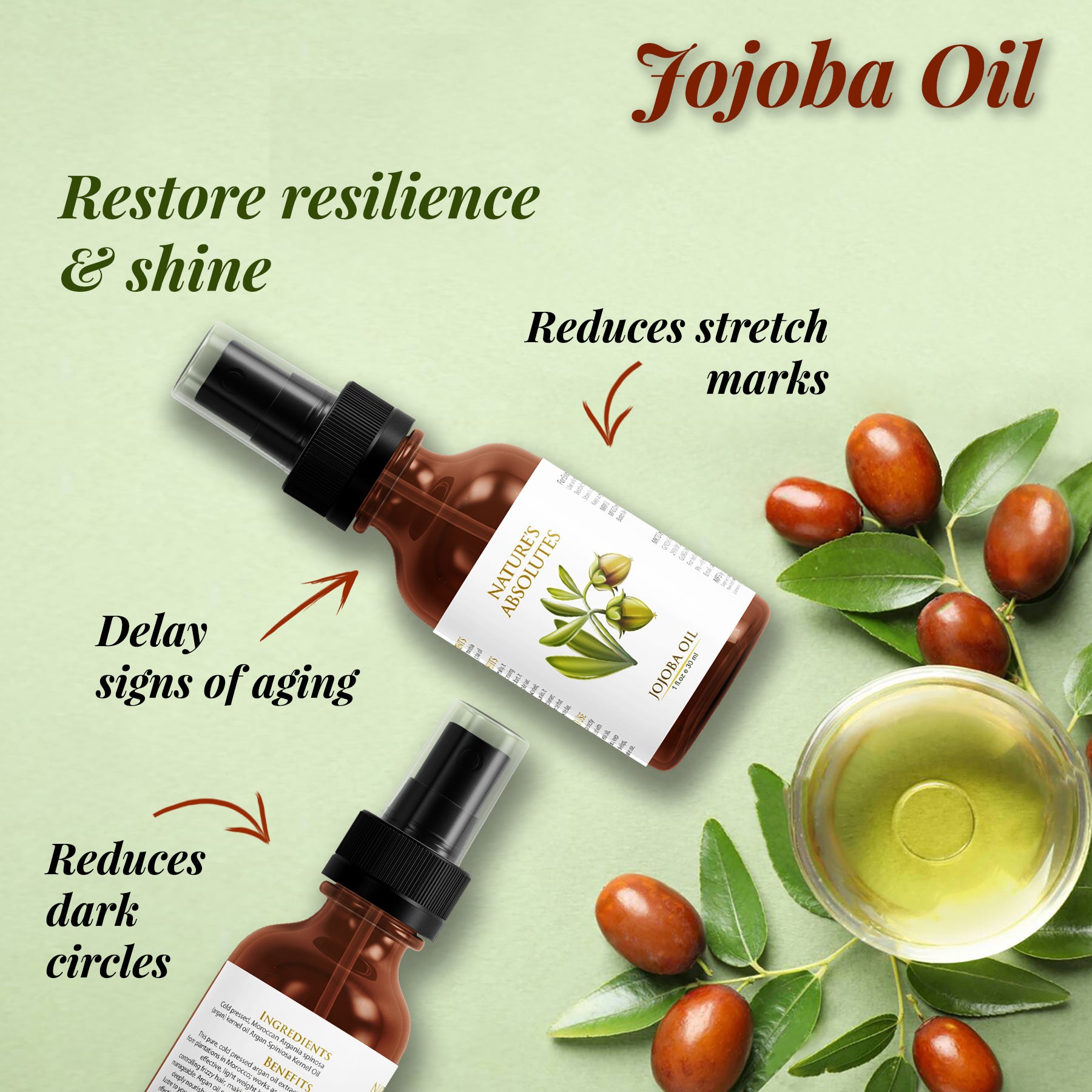 Cold Pressed - Jojoba Oil - Natural Moisturizer For hair and skin (30 –  Nature's Absolutes