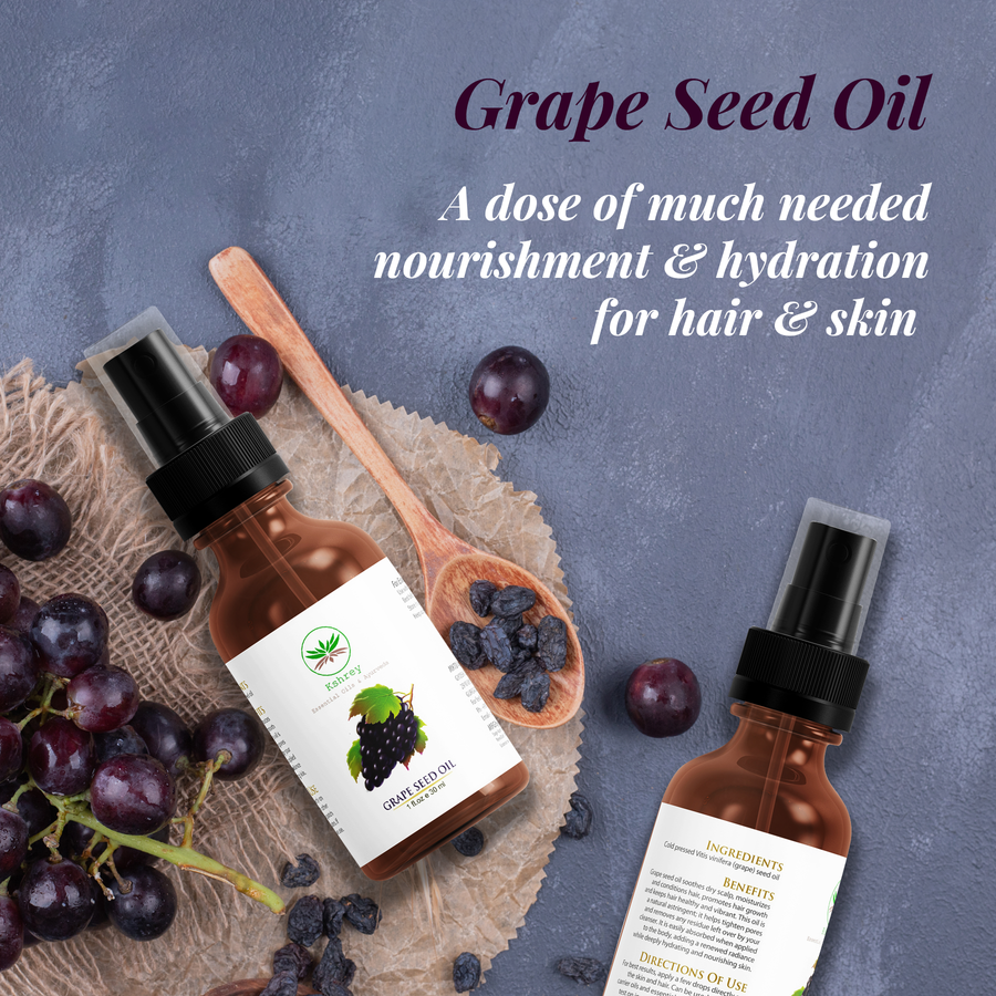 Cold Pressed - Grape Seed Oil - Natural Moisturizer For hair and skin –  Nature's Absolutes