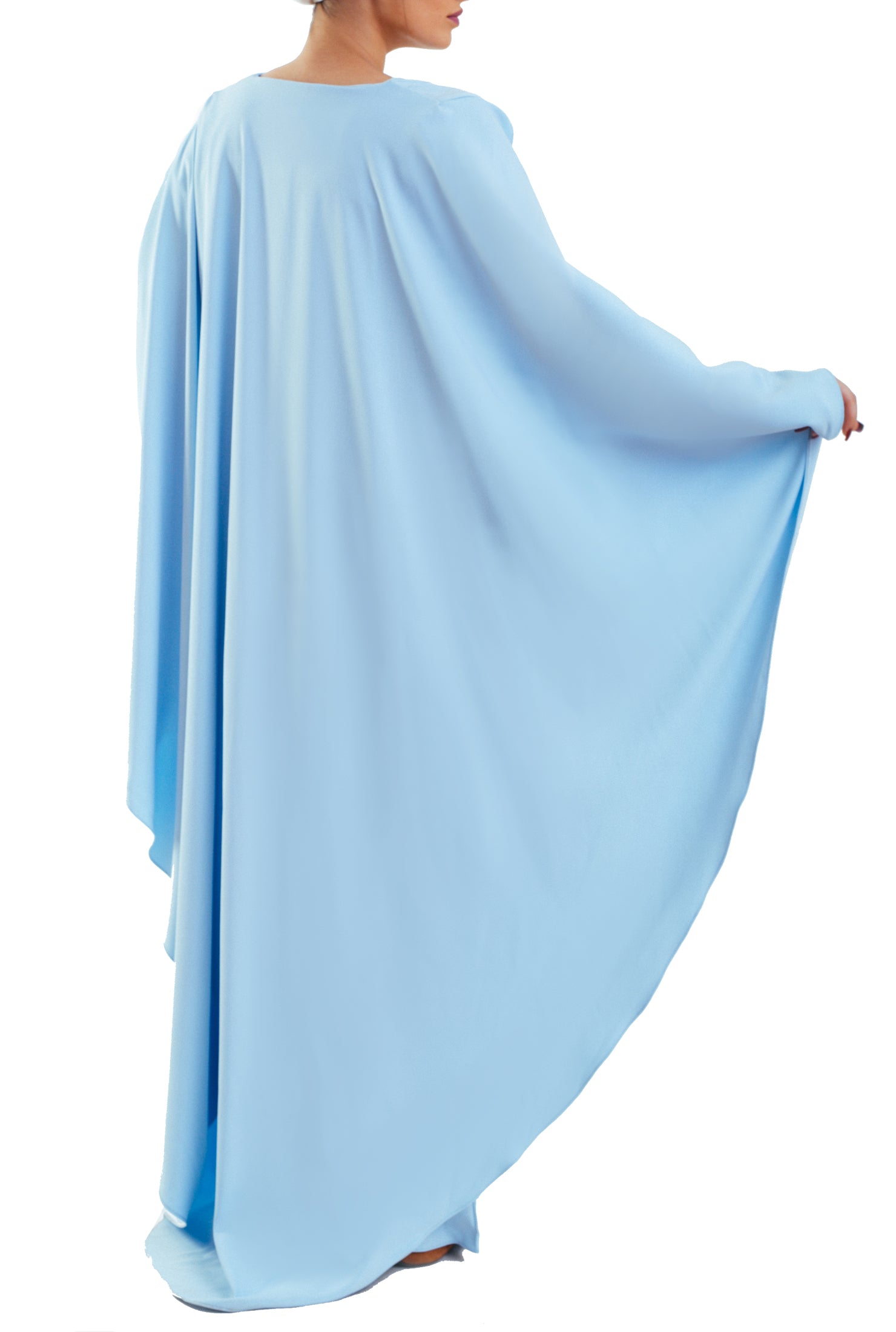 baby blue cape dress