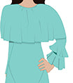 2 Layers Ruffled Sleeve