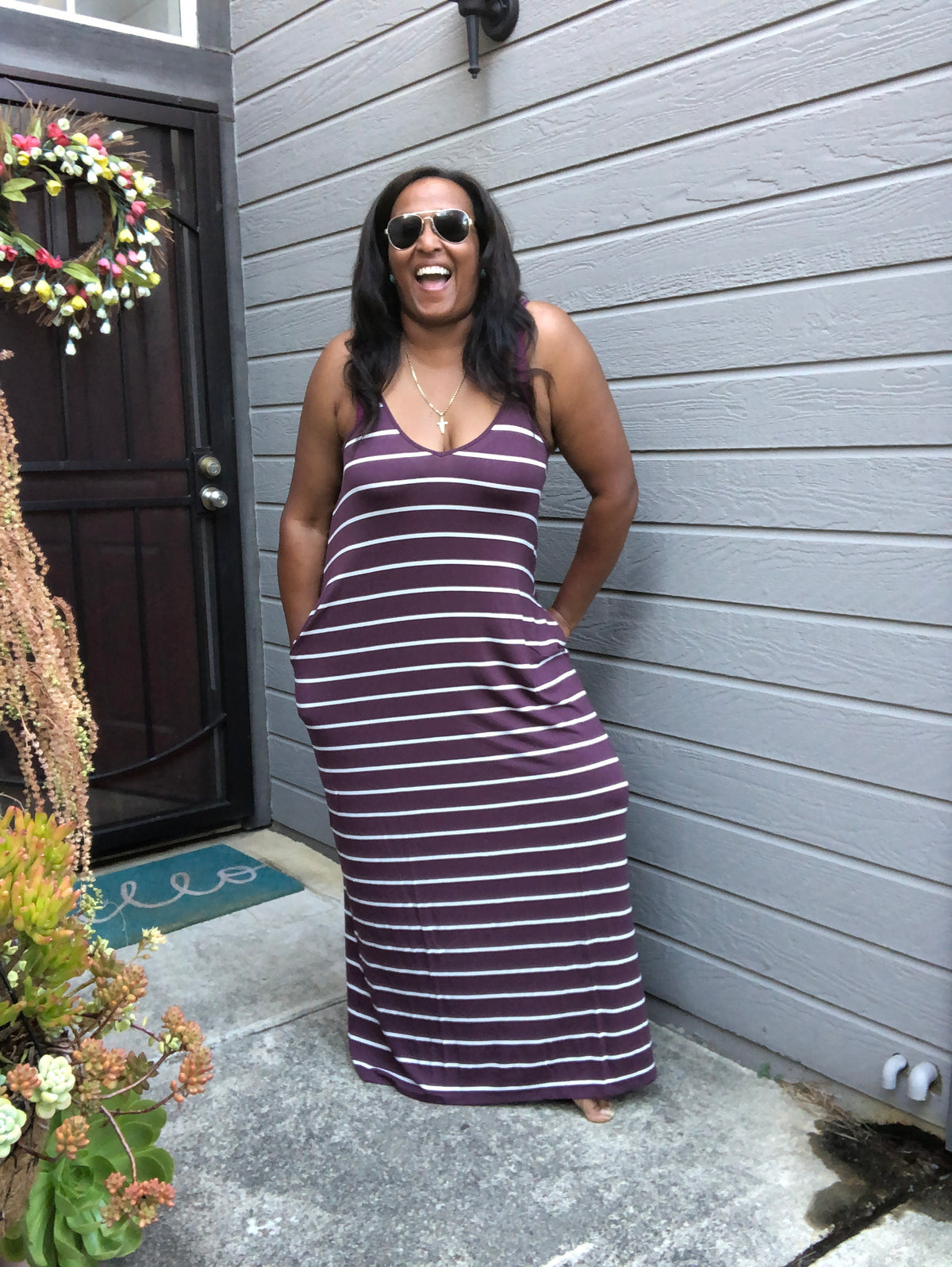 Striped Harem Maxi Dress
