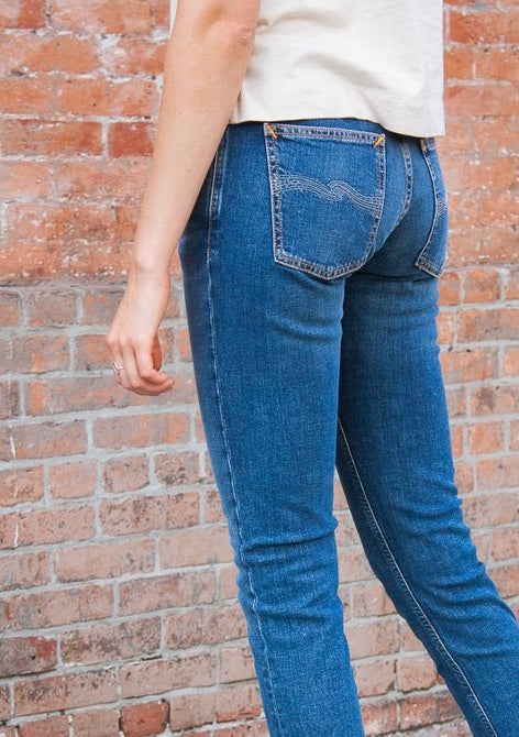 navy blue stretch jeans