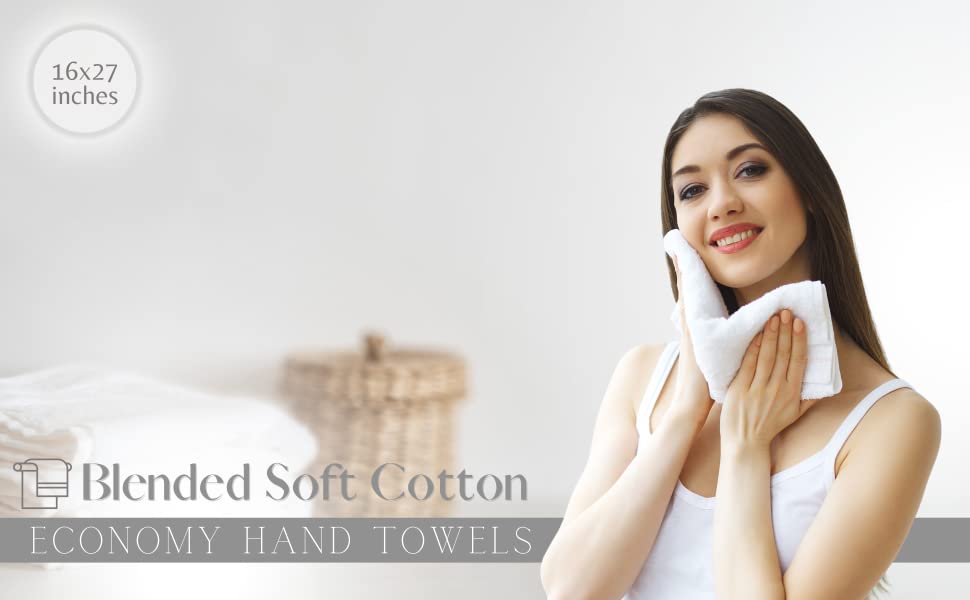 Cotton Terry Towels 16x27 Medium Weight White