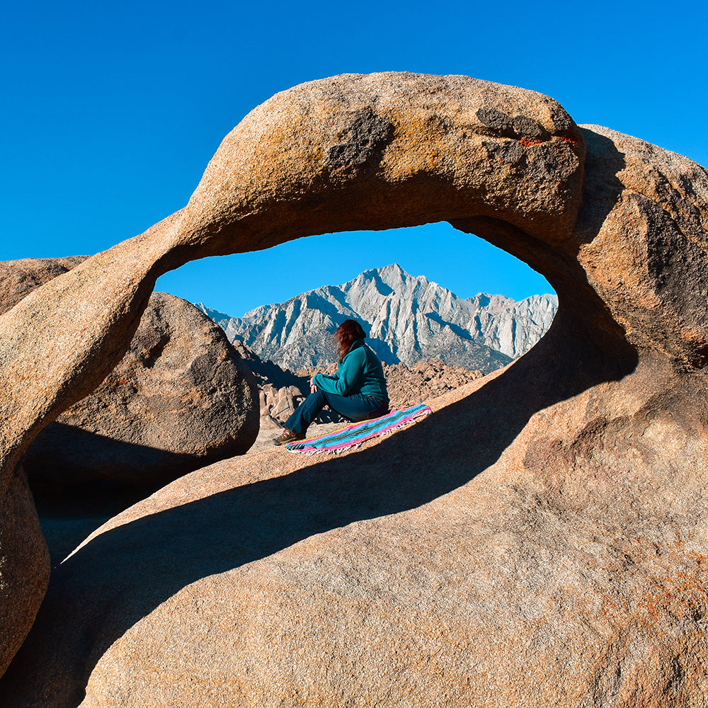 Mobius Arch with a view of Mt Whitney - Alabama Hills, California - Fall Road Trip with Davis Taylor Trading Co.
