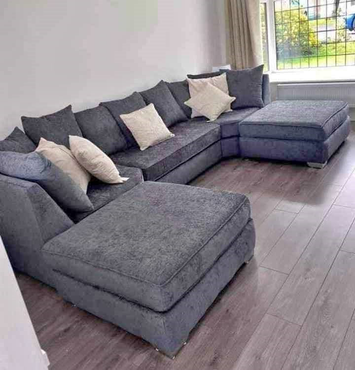 4 seater sofa with foot stool