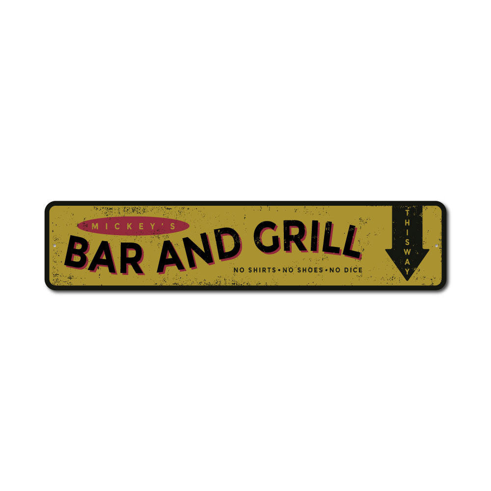 Bar And Grill Name Sign Lizton Sign Shop