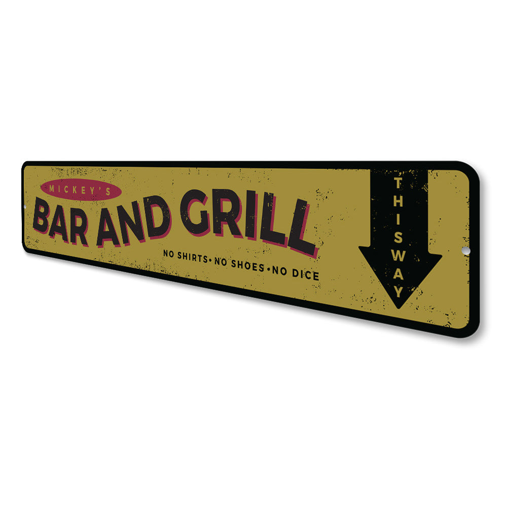 Bar And Grill Name Sign Lizton Sign Shop