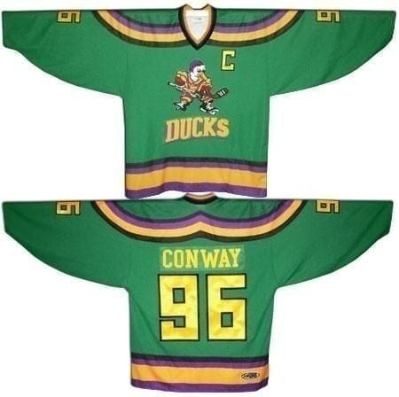 Men's Mighty Ducks Movie Ice Hockey Jerseys All Numbers Stitched Sewn Green