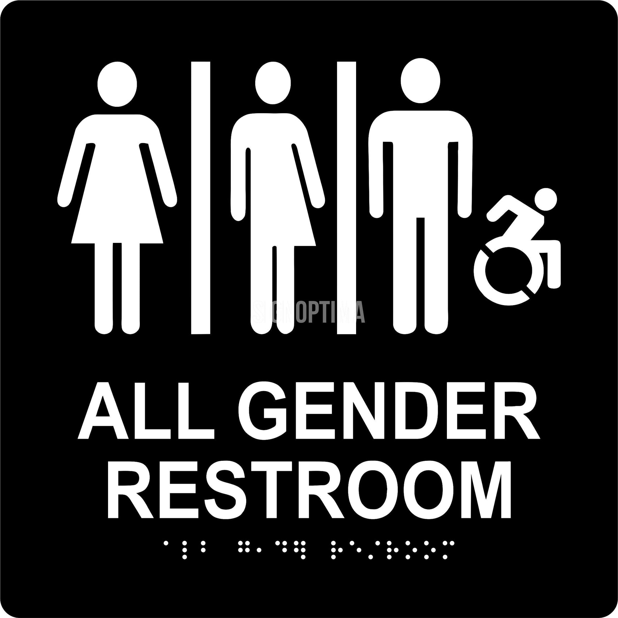 SignOptima™️ ADA Compliant All Gender Restroom Sign with