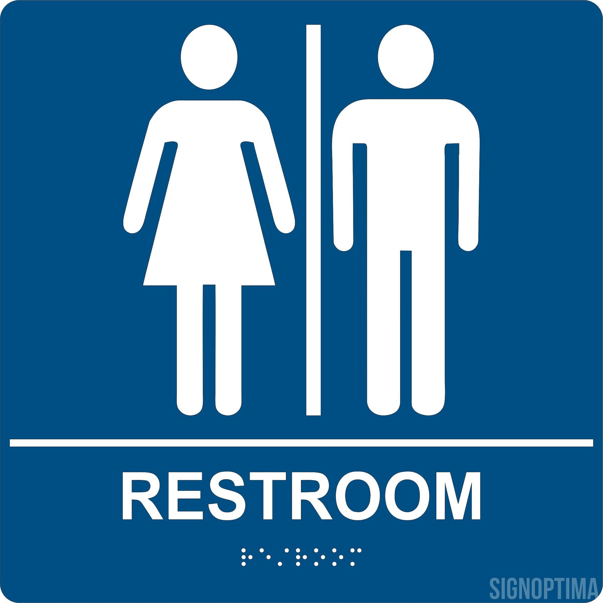 SignOptima™️ ADA Compliant Unisex Restroom Braille Sign ,8