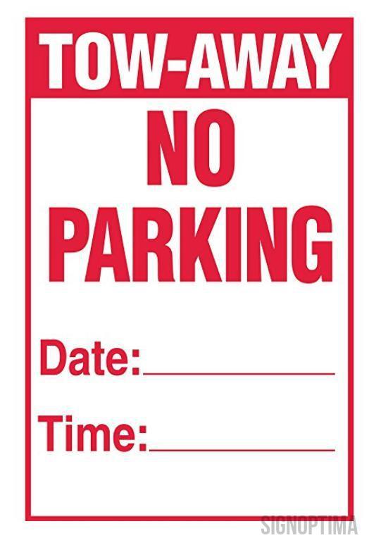 Temporary No Parking Sign , 18"x12" Cardboard Set of Two ...