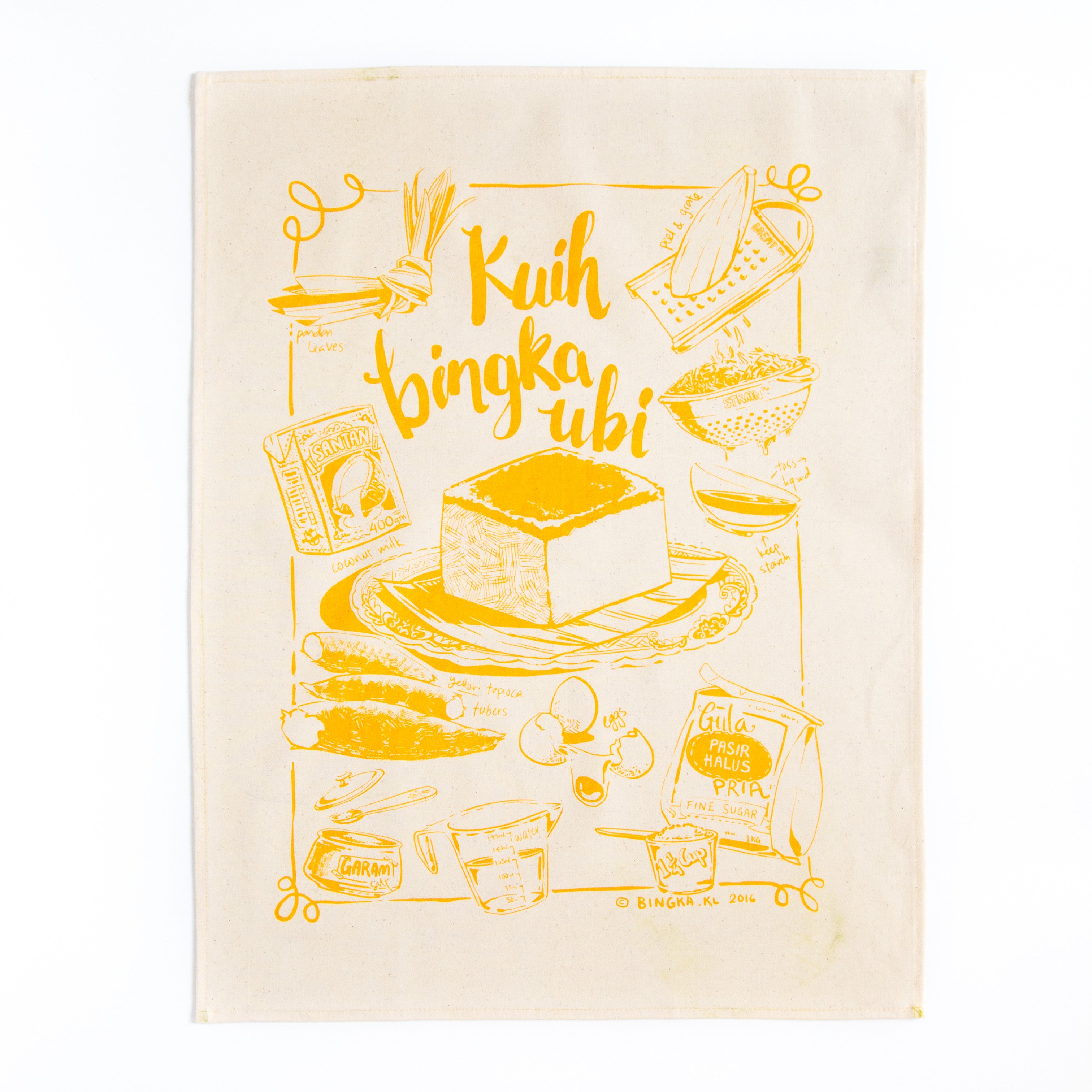 Kuih Bingka Ubi Tea Towel - Custard