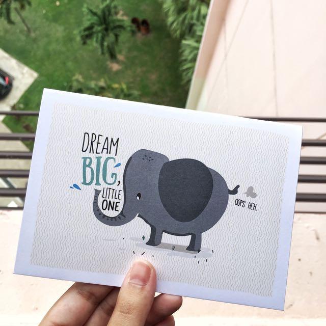 Dream Big Little Elephant Card