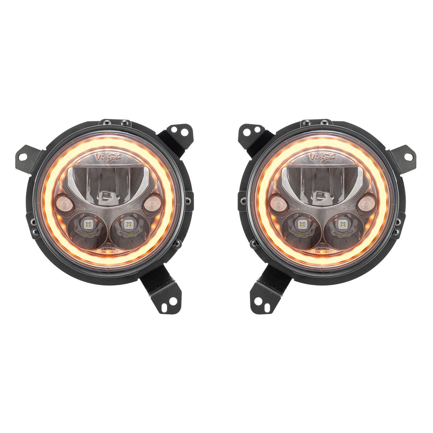 VX LED Headlight Kit (Black Chrome/Amber) for 18-20 Jeep – Mule