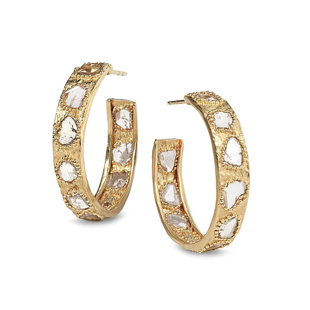 20K Luminosity Diamond Slice Hoop Earrings, $3,400. product:20k-eternity-diamond-slice-hoop-earrings