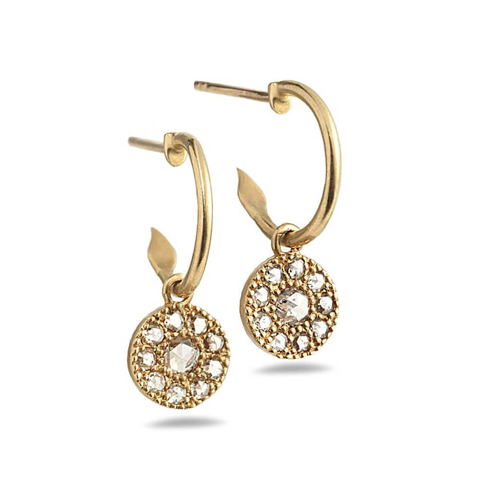 20K Opera Diamond Drop Hoop Earrings, $1,400. product:20k-opera-diamond-drop-hoop-earrings