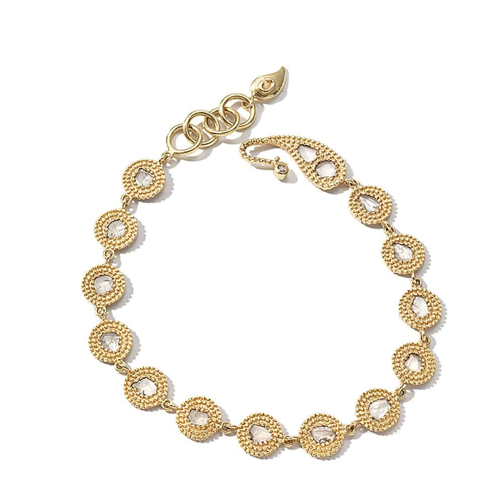 Link Bracelet with 13 Opera Links and Rose-Cut Diamonds