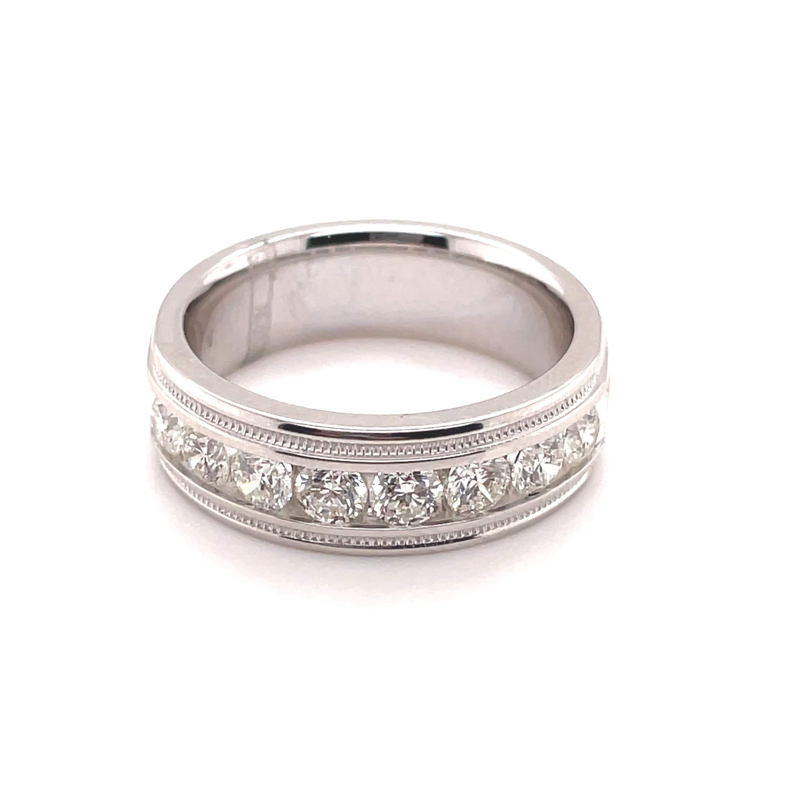 Mens 14KW 1.50ct Band Ring