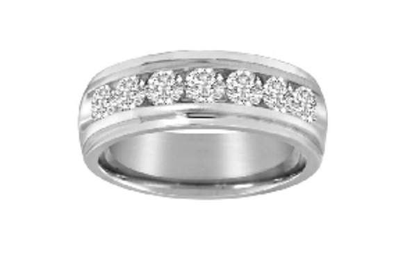 Mens 14KW .50ct Band Ring