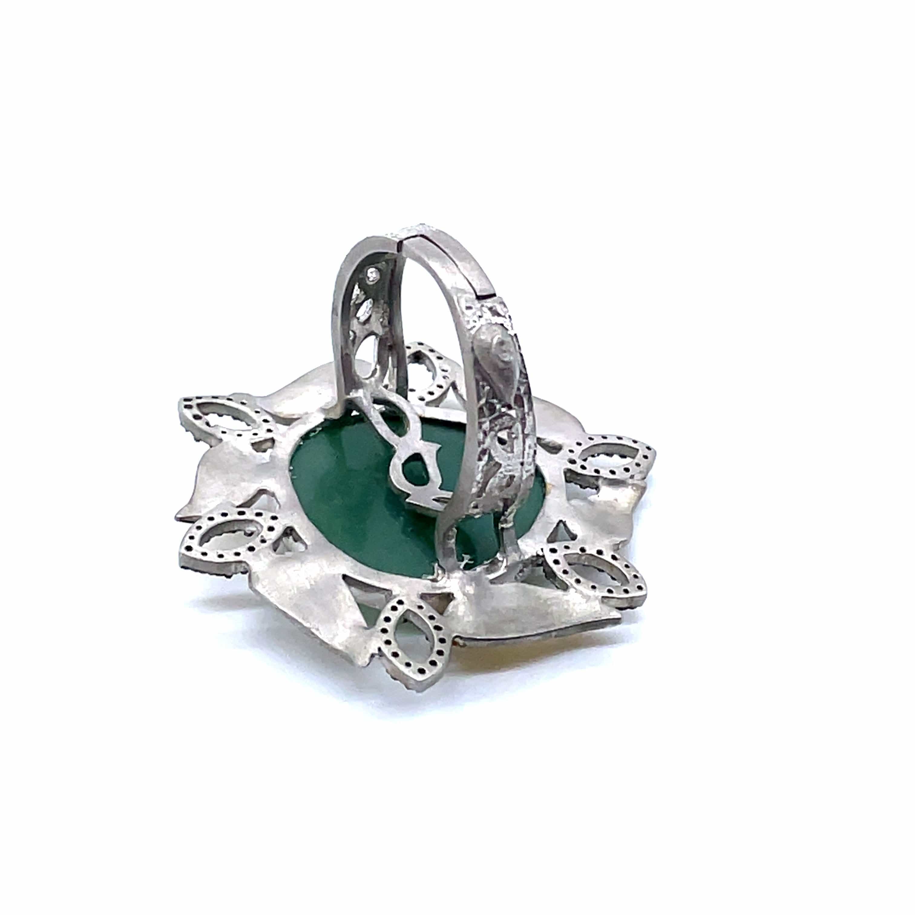 Vitality Sterling Silver and Gold Green Agate Ring