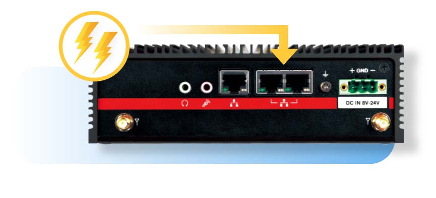 Support 3 Ports LAN and 2 w/ PoE+ options