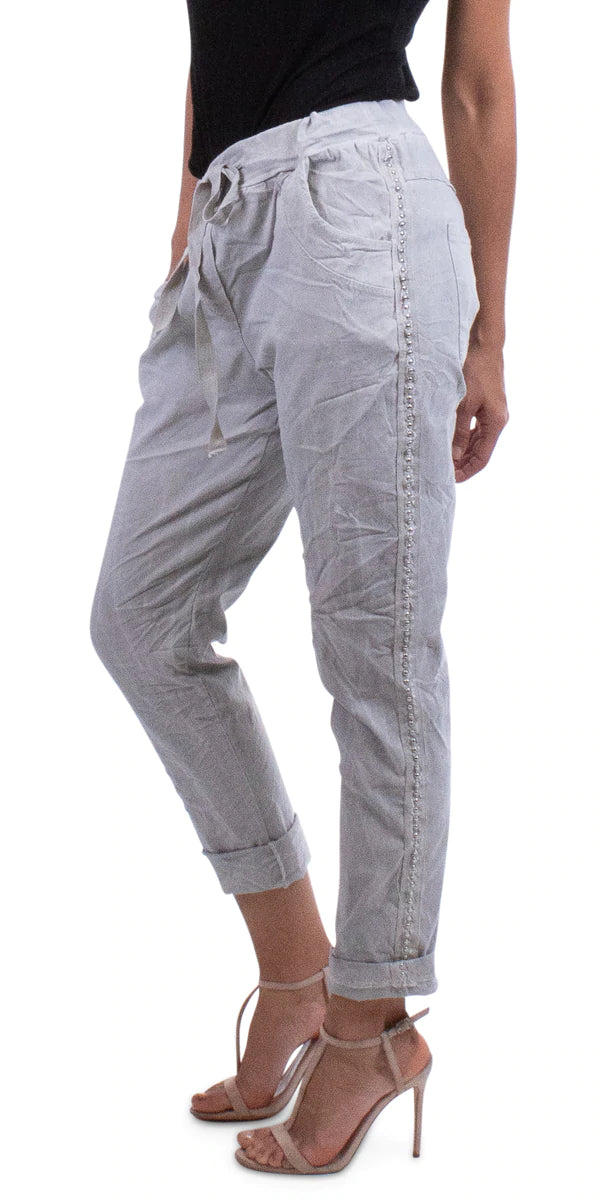 Silver Stud Side Seam Pant - Multiple Colors