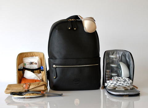 leather bag with organising pod