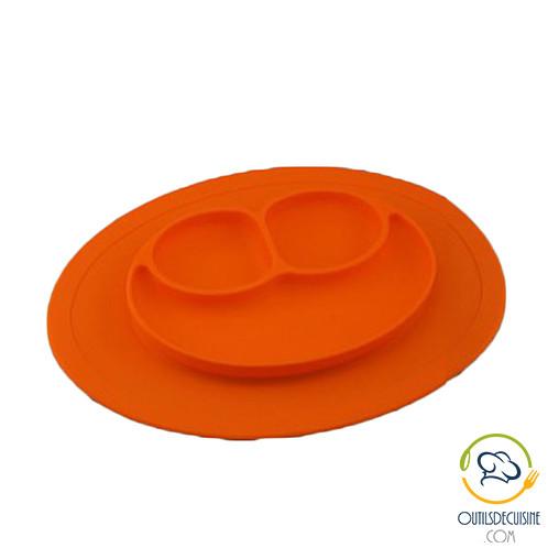 Assiette Smiley Compartimentee En Silicone Pour Bebe Manger Lui Donn Outilsdecuisine Com