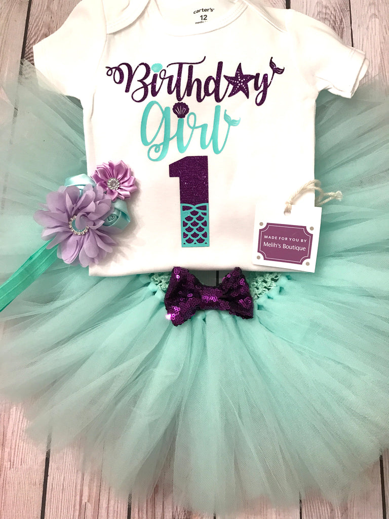 mermaid first birthday onesie