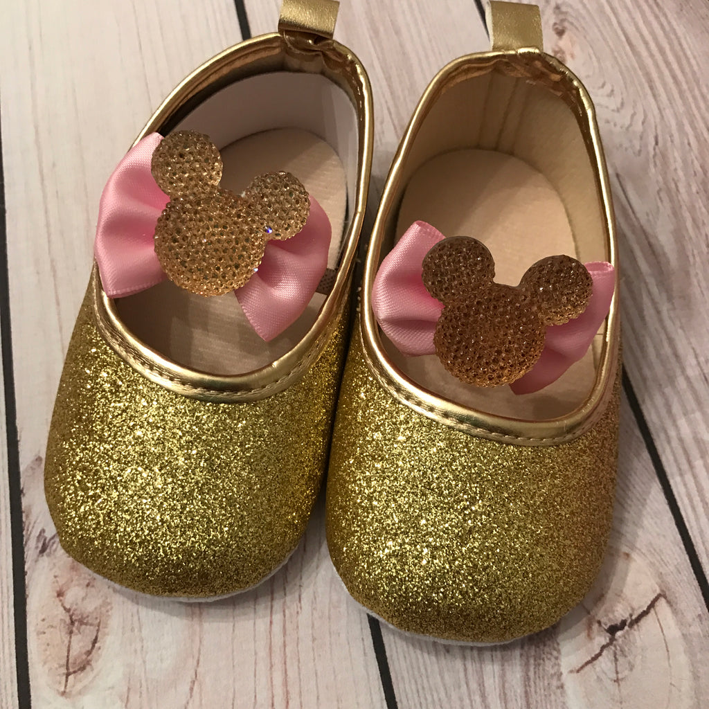 gold glitter shoes for baby girl
