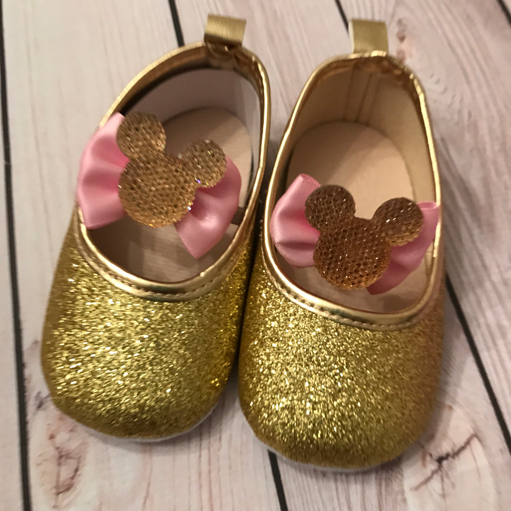 baby girl gold glitter shoes