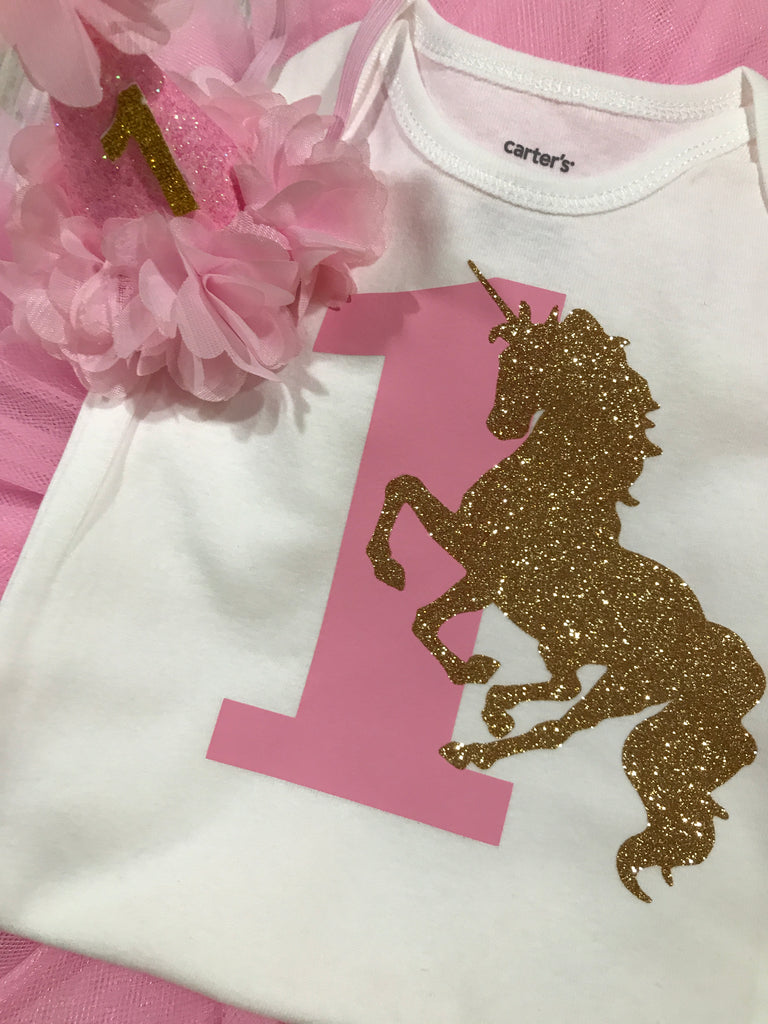 unicorn 1st birthday shirts