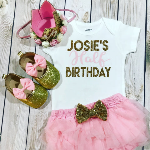 half birthday baby girl outfit