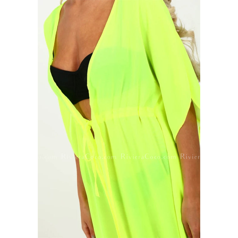 neon beach cover up