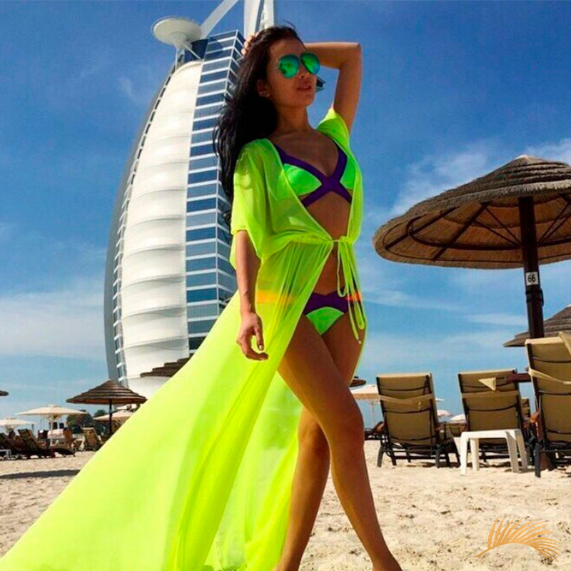 neon bathing suit cover up