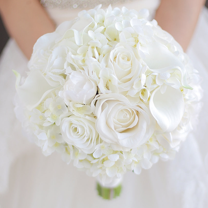 Custom Blended Calla Lily Rose Peony Bridal Wedding Bouquet In