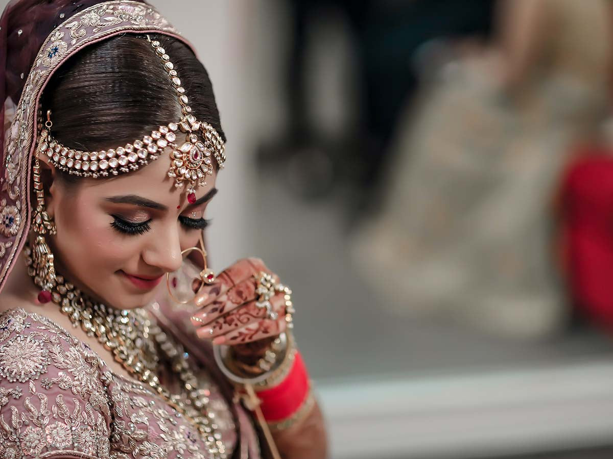 Indian woman with bridal makeup