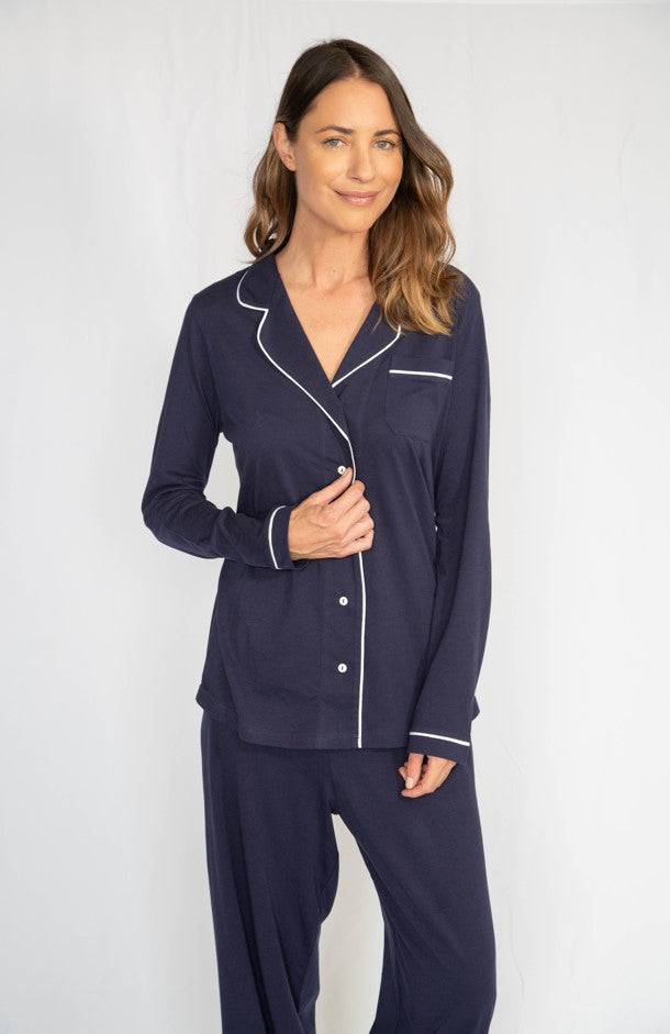 Portsea PJ Set Long Navy