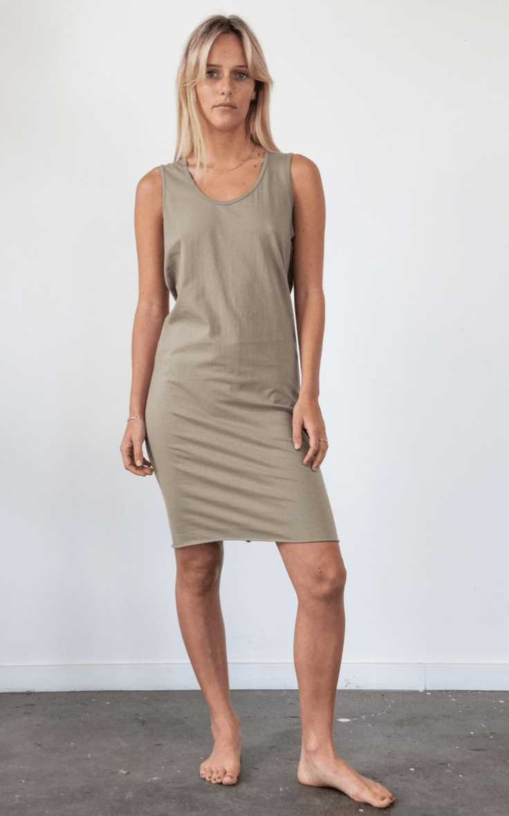 Cali Tank Dress Khaki