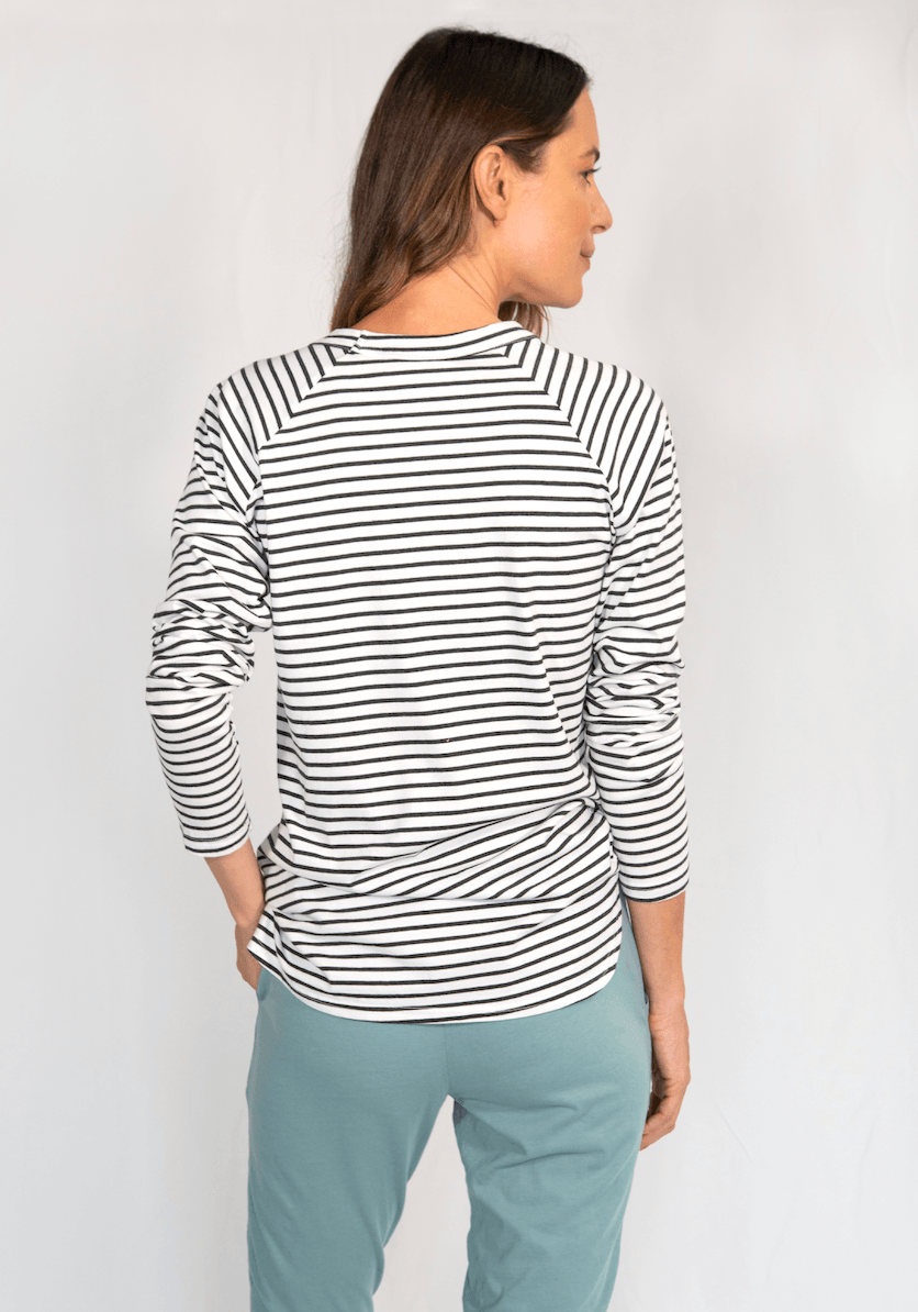 Layer Me Long Sleeve Tee Charcoal Stripe