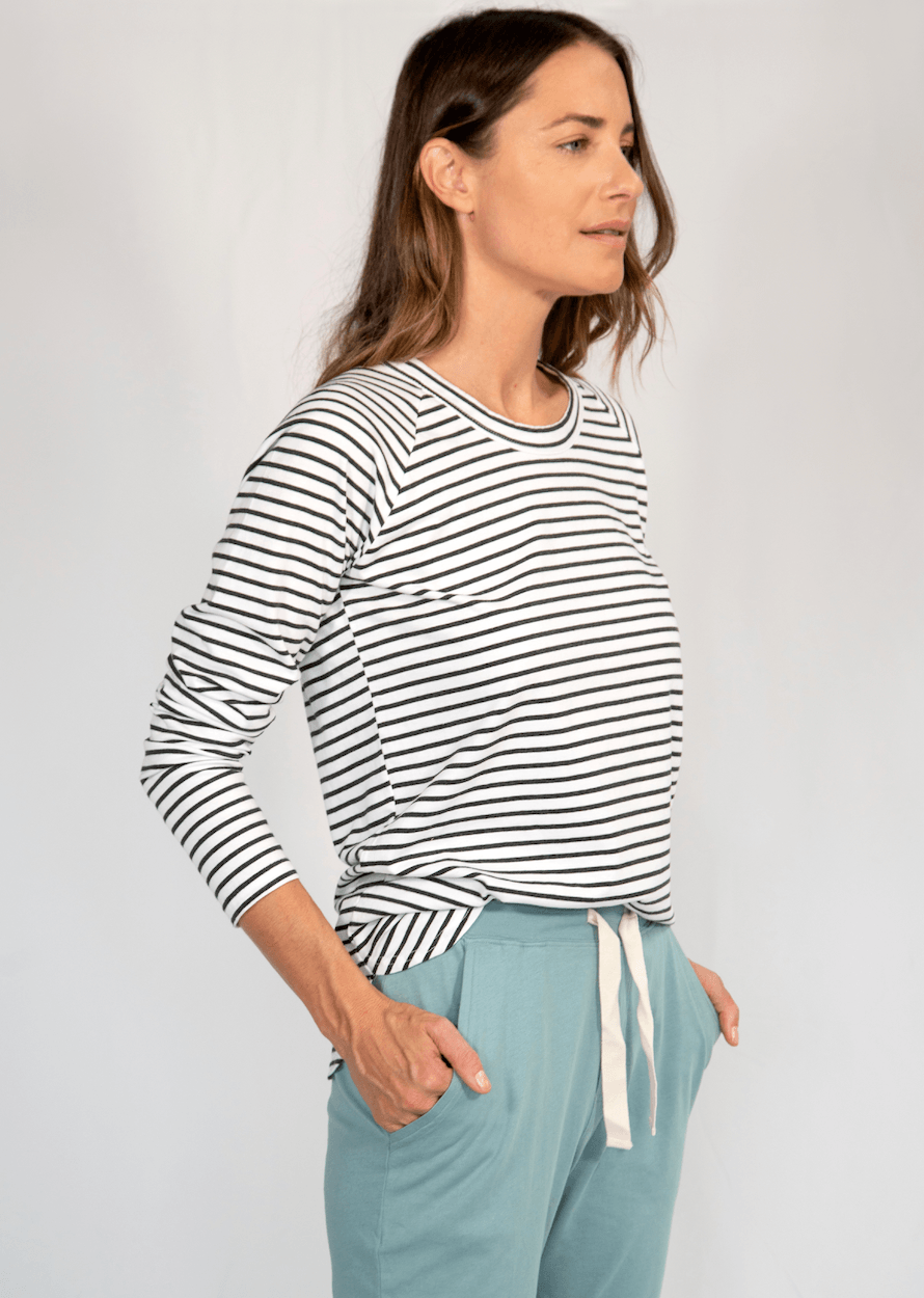 Layer Me Long Sleeve Tee Charcoal Stripe