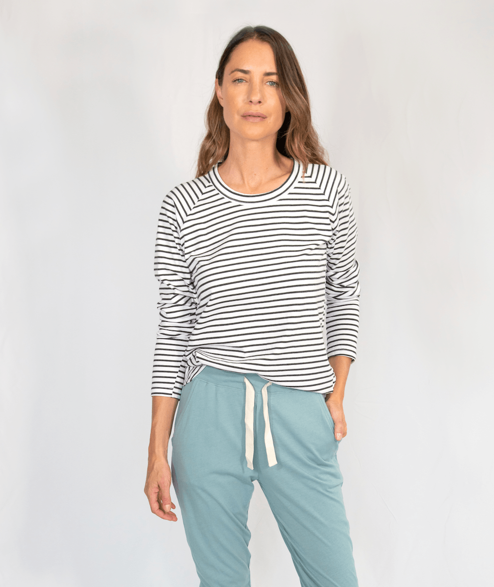 Layer Me Long Sleeve Tee Charcoal Stripe