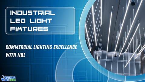 Industrial and commercial LED lighting fixtures casting bright, energy-efficient illumination in a modern workspace